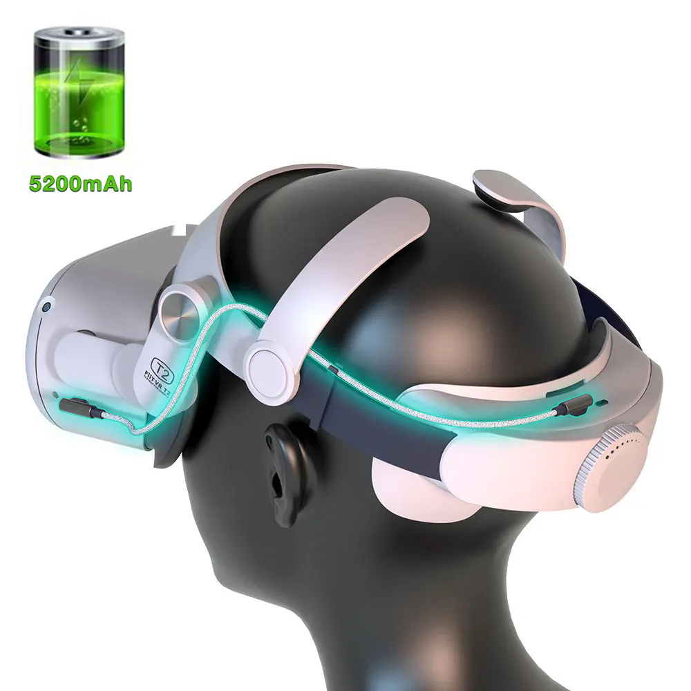 New T2 Battery Strap For Oculus Quest 2 Elite Head Strap 5200mAh