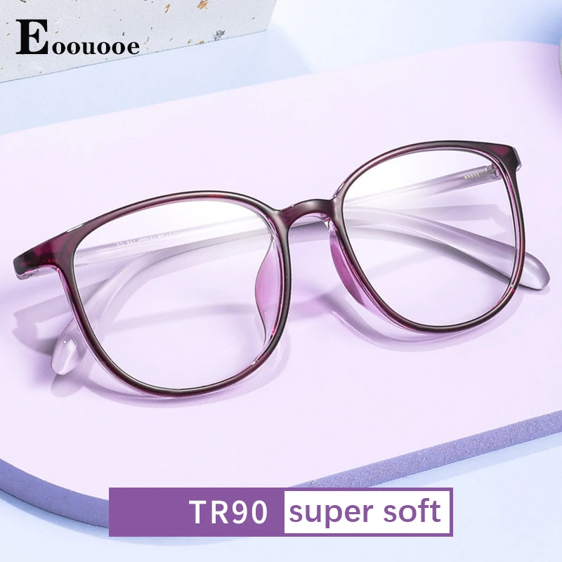 

TR90 Glasse Frame Opticas Oval Eyeglasses Woman Anti-blue Ray Girl Myopia Prescription