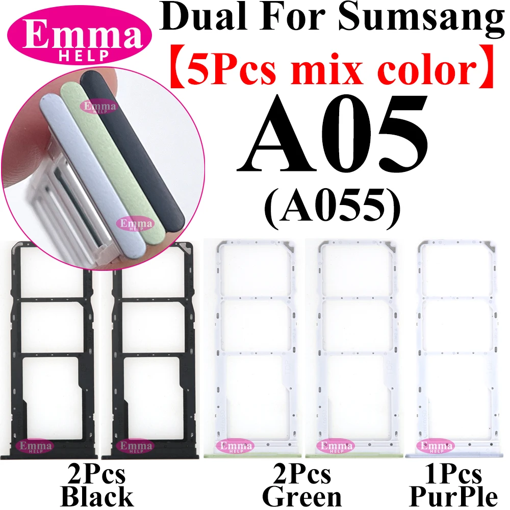 SIM Card Accessories 5Pcs SIM Card Adapter Drawer For Samsung Sim Card Reader Holder SIM Tray Holder Slot A01 A02s A03s A04s A05s A10s A20s A21s