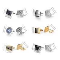 1Pair Square Man Shirt Cufflinks Copper Tie Clips & Cufflinks For Mens Luxury Wedding Guests Gifts Fashion Jewelry Men Cuffs 3