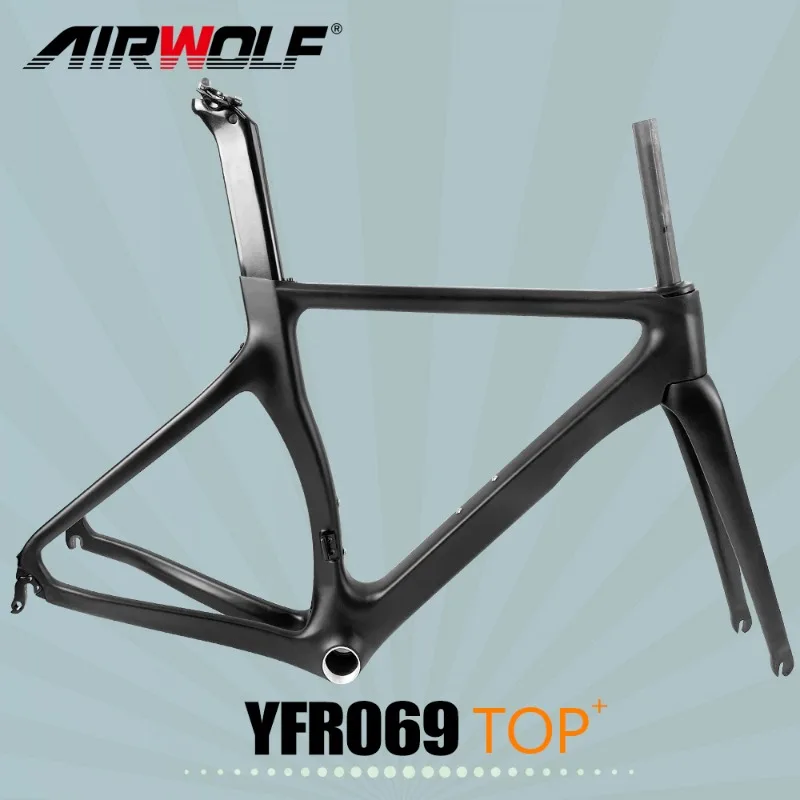 

Airwolf T1100 Carbon Road Frame 700*28c Carbon Bike Frame Road Bicycle Frame 130*9mm Quick Release Rim Brake Bike Frameset