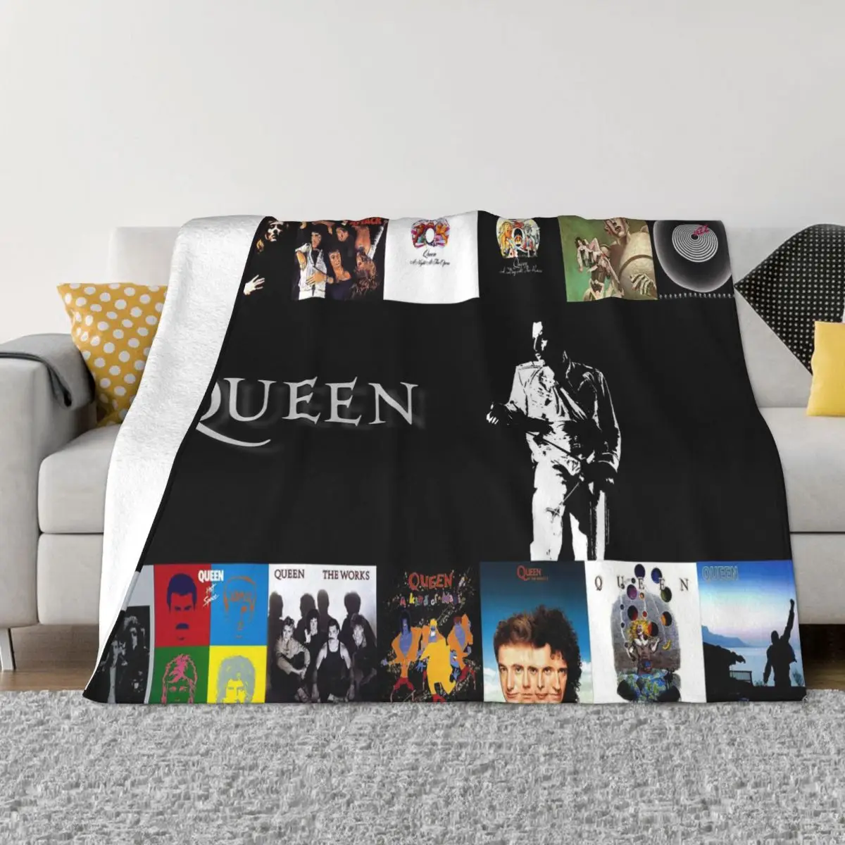 

Retor Queen Band Rock Blanket Velvet Winter Multifunction Super Warm Throw Blankets for Home Office Bedding Throws