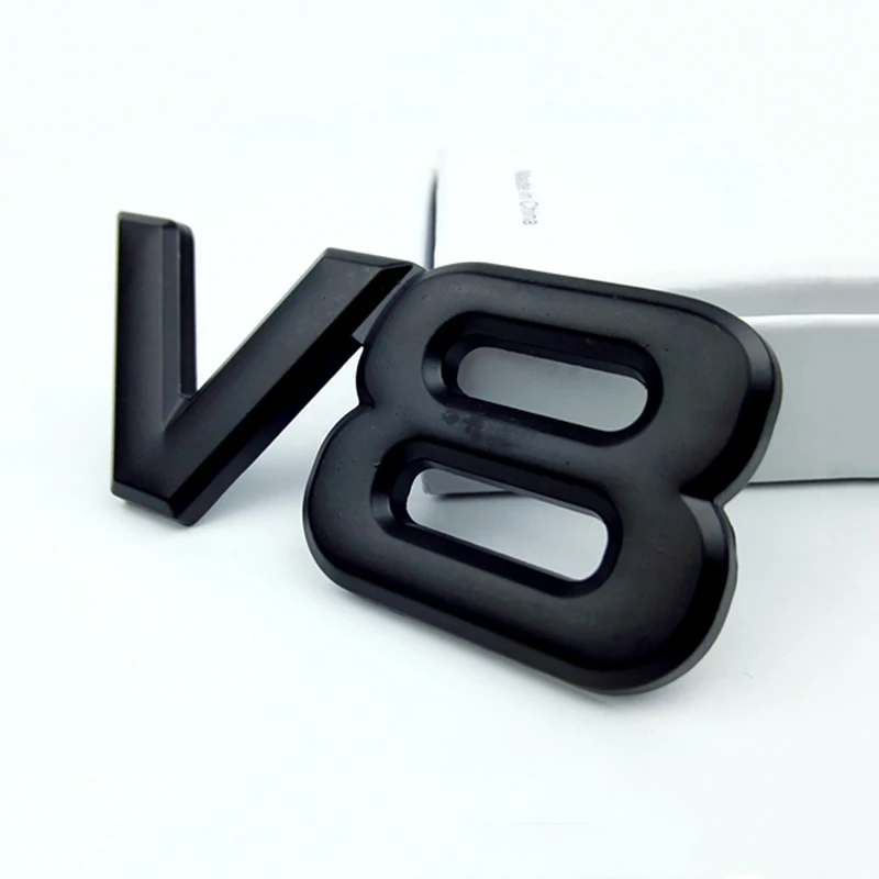 Logo De Voiture En Métal Chromé 3D V6 V8, Autocollant Latéral De Carrosserie De Garde-boue, Badge D'emblème Pour Accessoires De Voiture Universels Automobiles