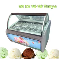 Italian Ice Cream Display Showcase Freezer Commercial Gelato Display Machine Storage Freezers With 10 12 16 18 Pans 1