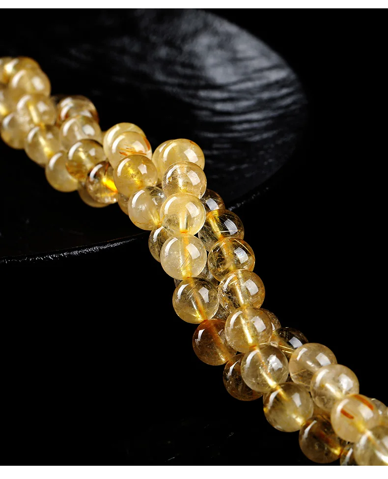 Natürliche Eisgold-Rutilquarz-Steinperlen, runde lose Spacer-Perlen für die Schmuckherstellung, DIY-Armband, Halsketten-Zubehör, 15 Zoll – Detail 7