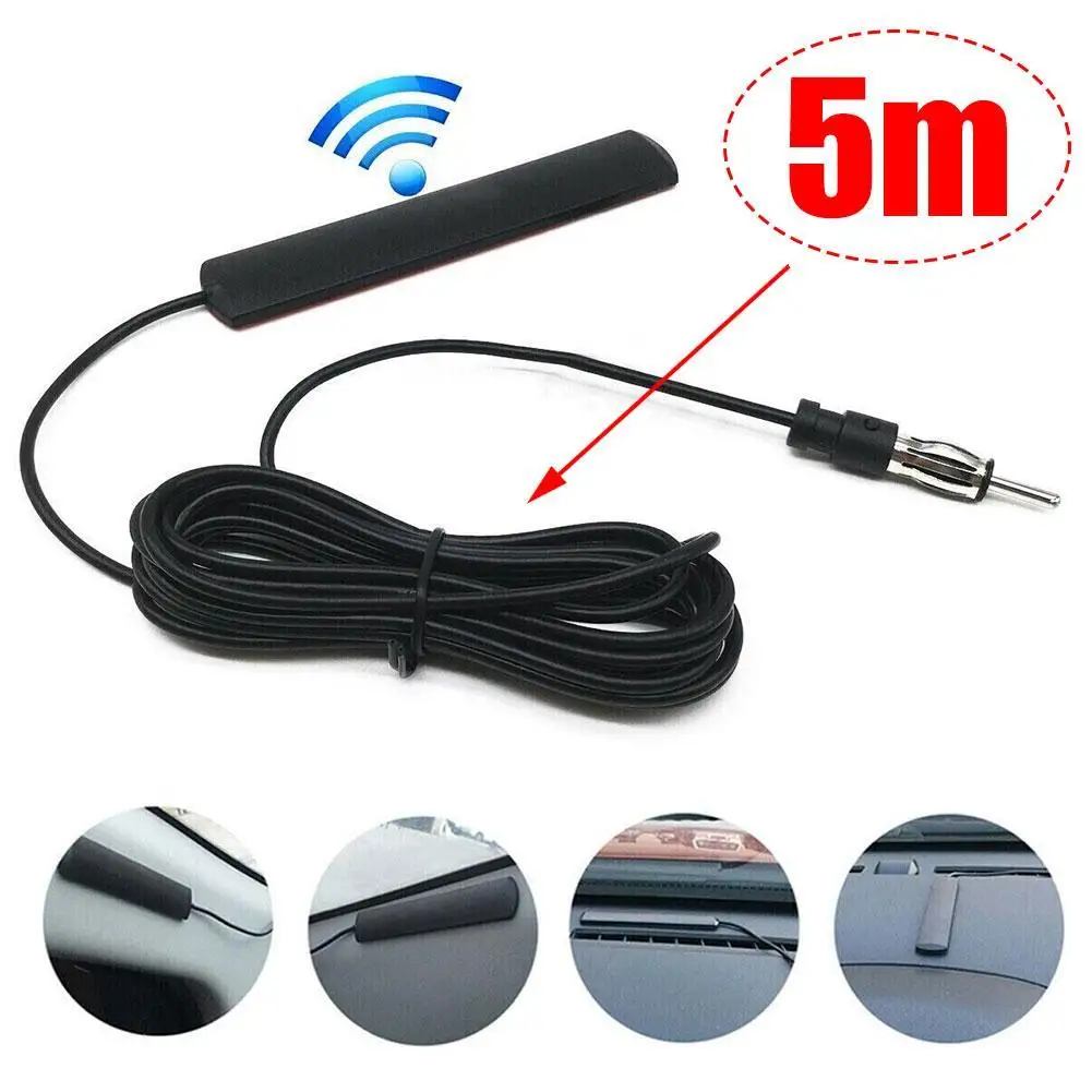 

5M Car Electronic Radio Antenna Front Windshield Car AM FM Radio Antenna Signal Amplifier Booster 12V Universal Antena Booster