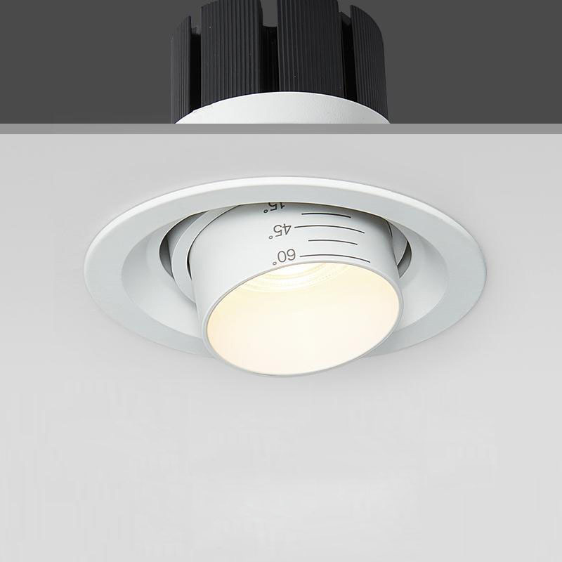 Zoom embedded dimmable recessed downlight 15-60 degrees COB 7W 12W 15W 20W Spotlight Background wall LED indoor lighting