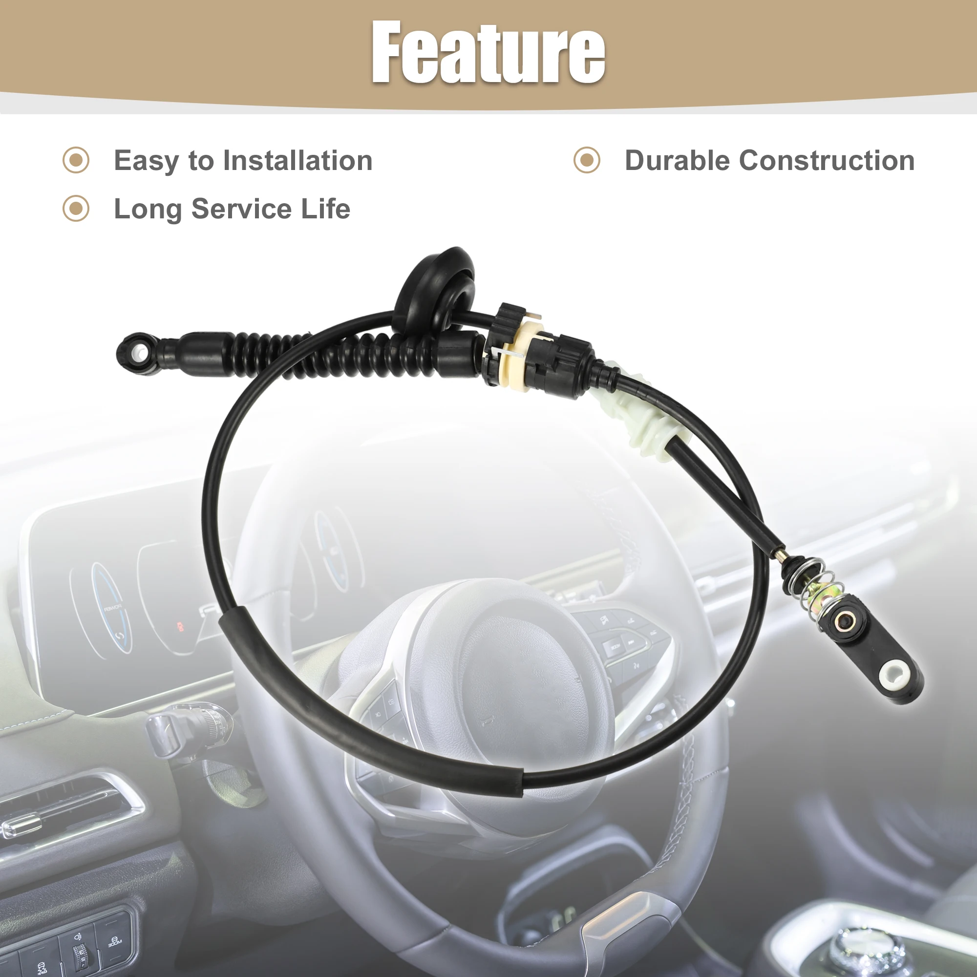 Automatic Transmission Shifter Cable No.68003138AC for Jeep Grand Cherokee (WK) Laredo 3.0L 3.7L 4.7L 2008 X Autohaux