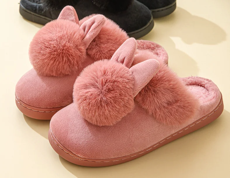 Pantofole da donna in velluto peluche regolabili autunnali per esterni morbide e calde, lavabili in lavatrice_voghion.com
