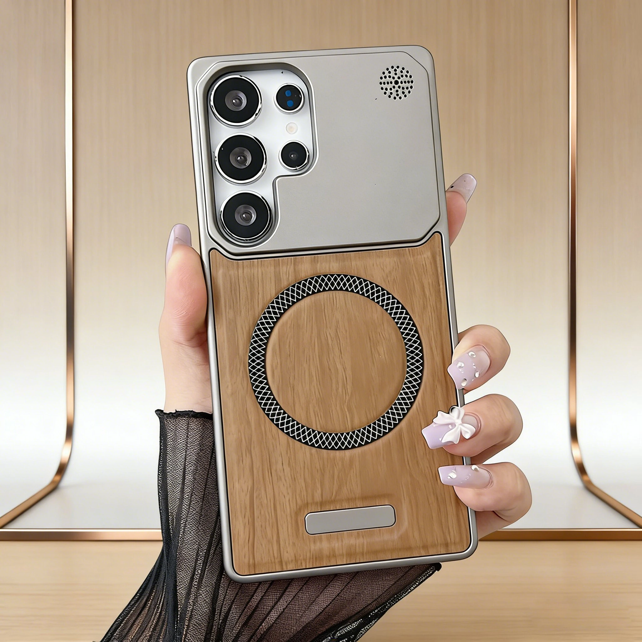 Sleek Frameless Wood Magnetic Phone Case