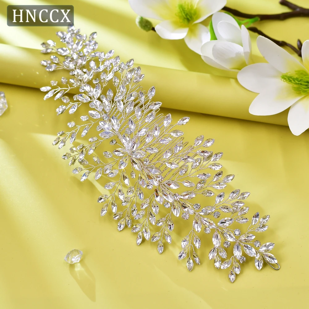 HNCCX Shiny Rhinestone Bride Comb For Party Bridal Tiara Elegant Woman Headwear Wedding Hair Accessories Bridesmaid Gift CP311