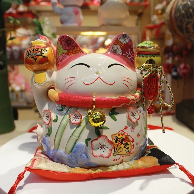 

7.8 Inch Ceramic Maneki Neko Coin Bank Lucky Cat Daruma Money Box Home Decorative Ornament Fortune Cat