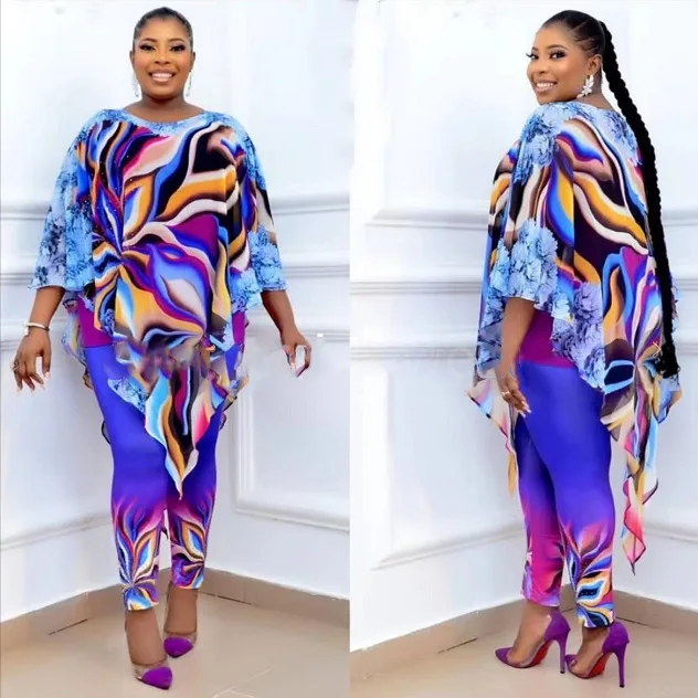 Africa Clothing 2022 Spring Summer Matching Set Two Piece Set African Dashiki Fashion Long Sleeve Top and Pant Suits Women Outfits africa dress Africa Clothing