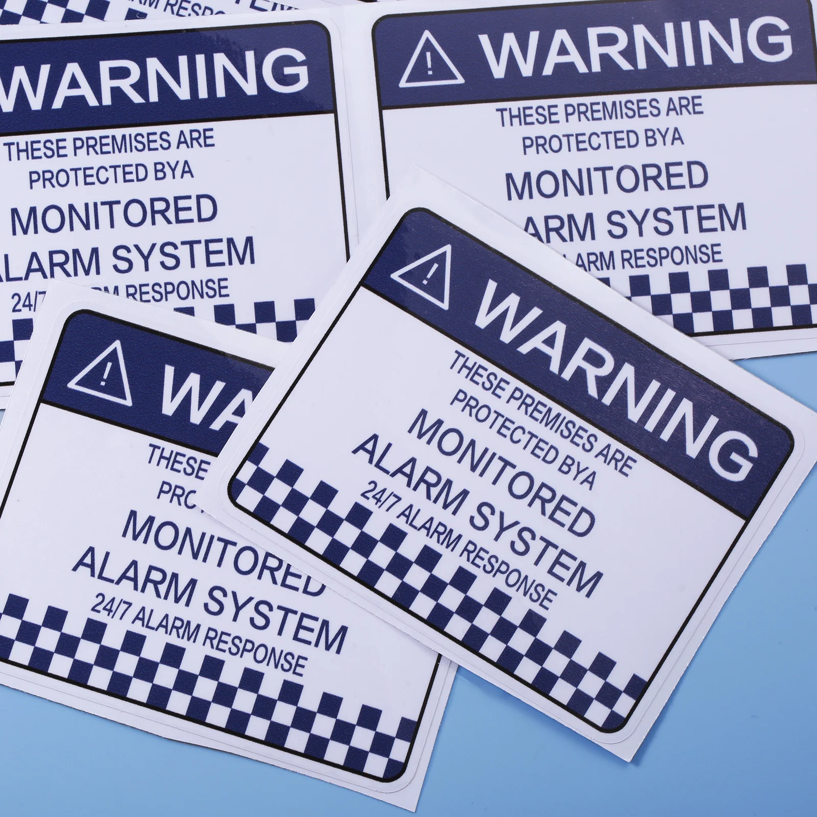 8pcs Office Practical Sign Monitored Alarm System Waterproof Letter Print PVC Warning Security Stickers Self Adhesive Home