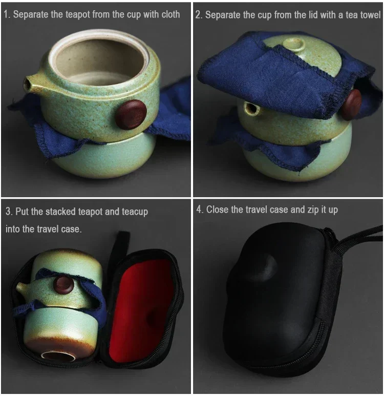 Ceramic Porcelain Teapot & Teacups Travel Office Kung Fu Tea Set Teaware Handmade Portable Chinese Tea Set Pot and Cup