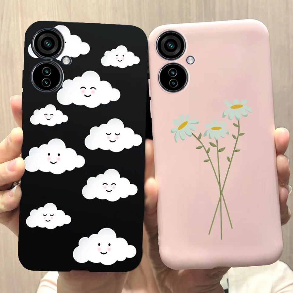 Fashion Cartoon Soft Silicone Black Pink Phone Case Cover