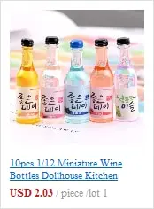 1/12 Miniature Wine Bottles Dollhouse Kitchen Accessories - Mini Dolls House Living Room Accessories Beer Drink Bottles & cups
