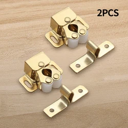 Set of 2 Cabinet Door Touch Latch Clips - Easy-Open Hardware Accessories for Wardrobes and Cabinets (Gold)