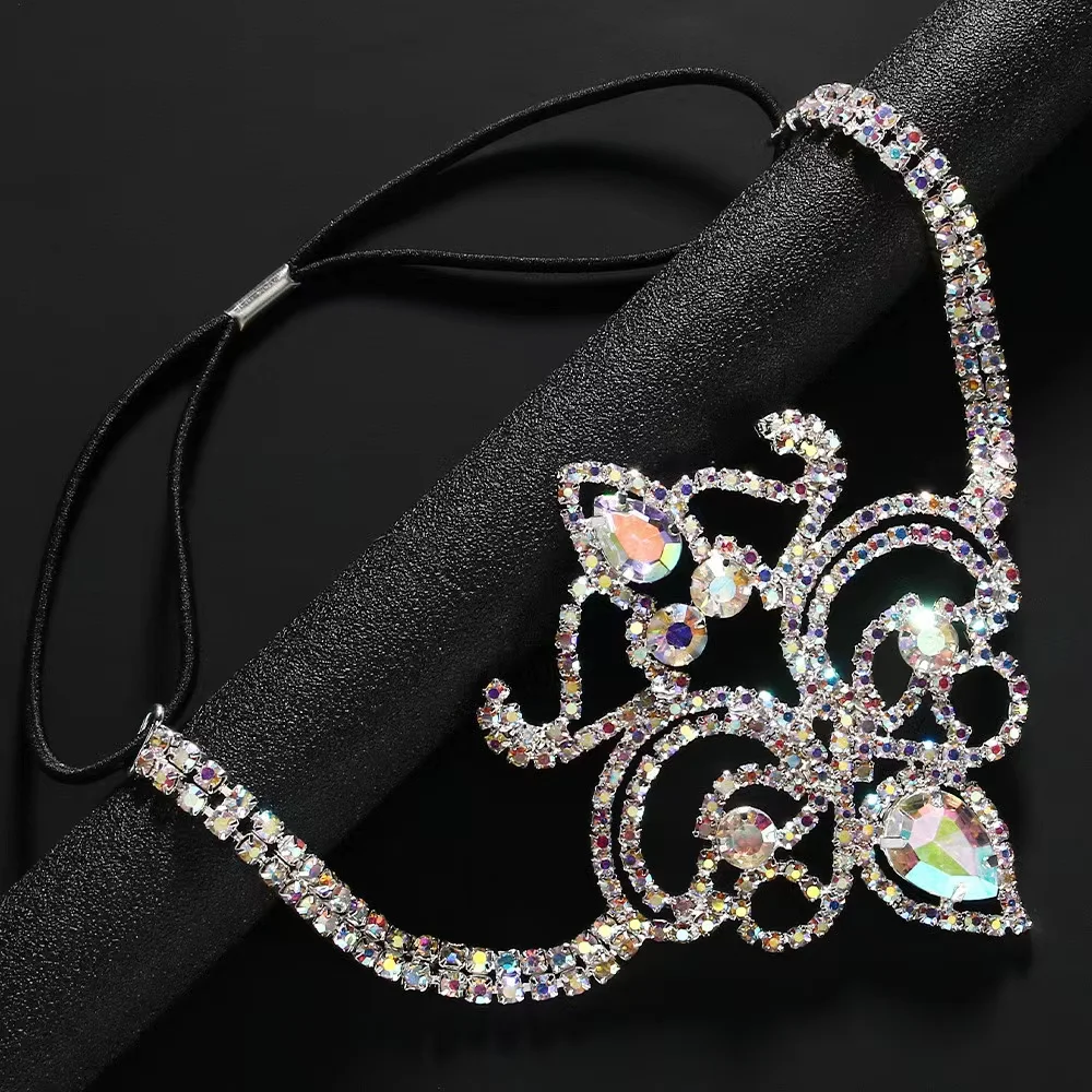 Rave bunte Kristall Oberschenkel Kette Bauchtanz Zubehör Geschenk Strand Bikini geometrische sexy Bein Schmuck Kleid für Frauen – Detail 3