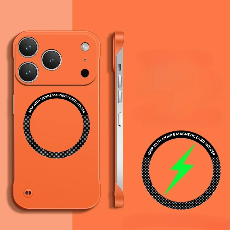 Magsafe-Compatible Frameless Hard PC Shockproof Matte Phone Case