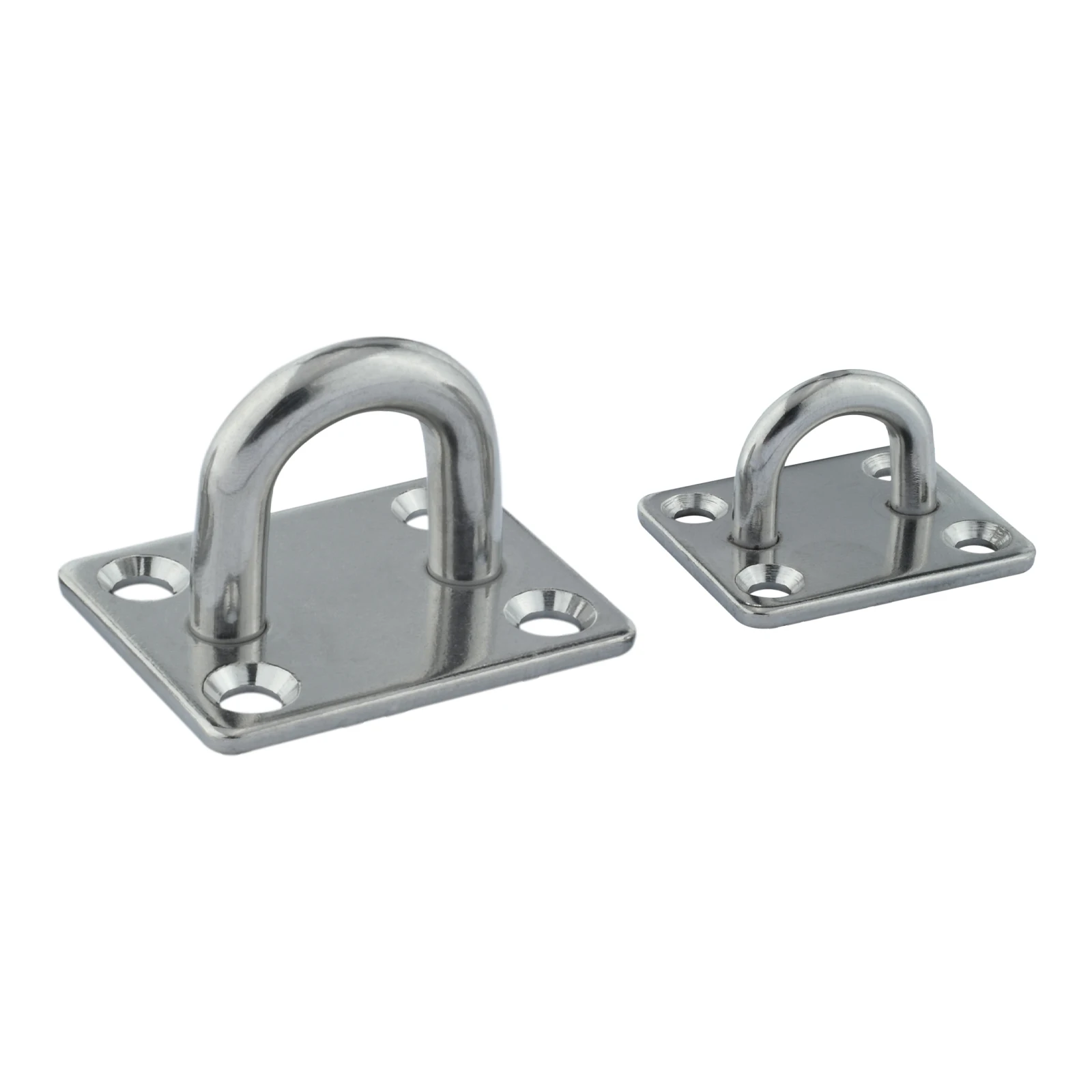 304 Stainless Steel Square Pad Eye Plate Hook 5mm/8mm Plate Hanger Heavy Duty Ceiling Wall Boating Yacht Sunshade Sail Hardware