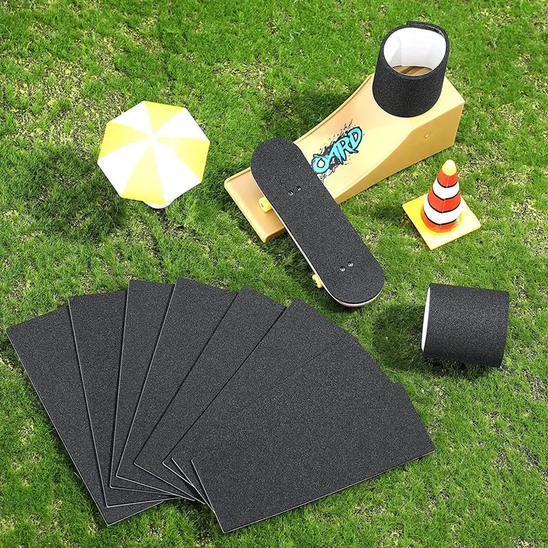24 Pieces Fingerboard Foam Grip Tape Adhesive Foam Tape Black Non Slip Grip For Mini Fingerboards finger skateboard toys fingerboard set