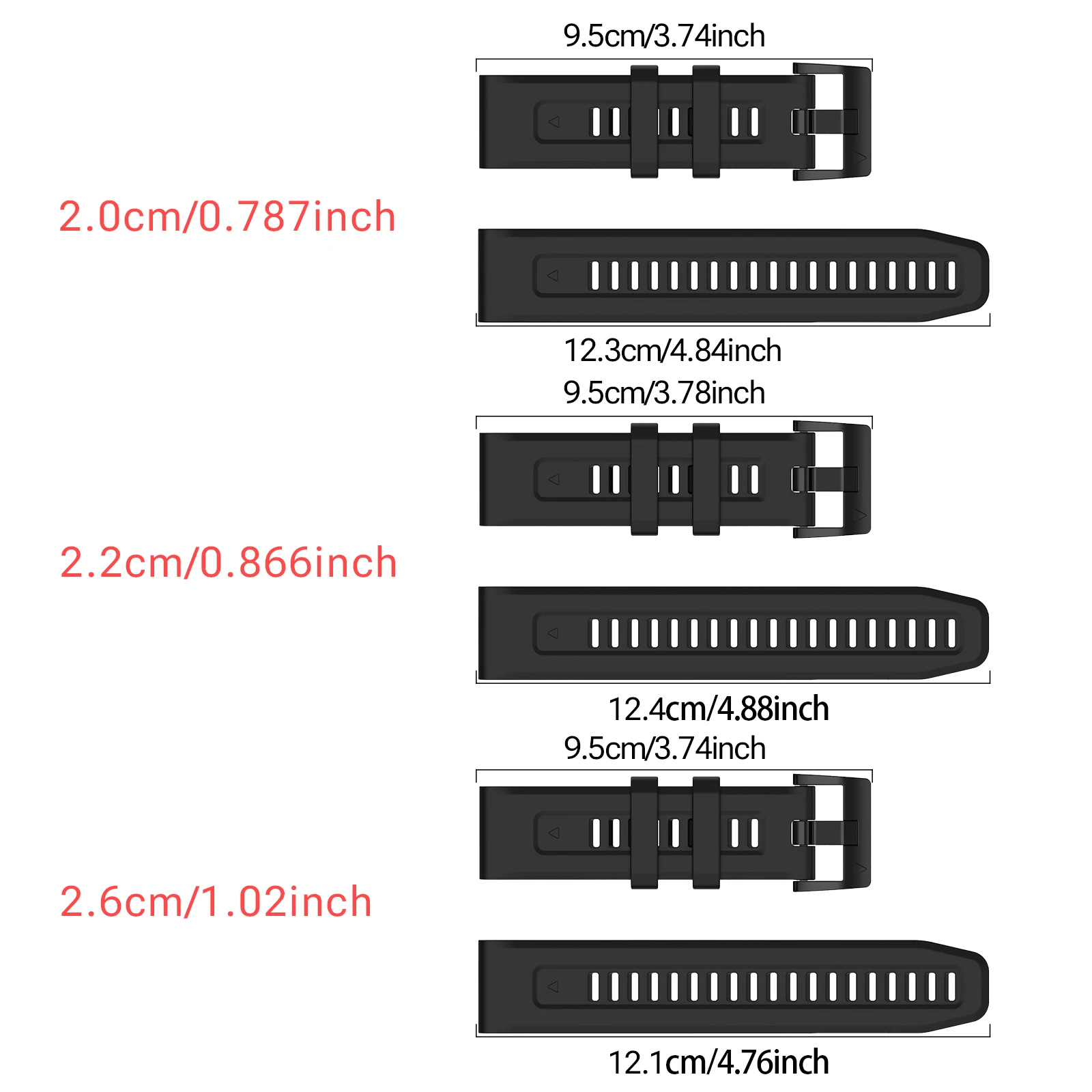 Breathable Sweatproof Silicone Watch Band - Quick Release with Stylish Designs