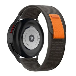 Braided Nylon Elastic Bracelet Band, 20-22mm, for 22mm (Black Grey)