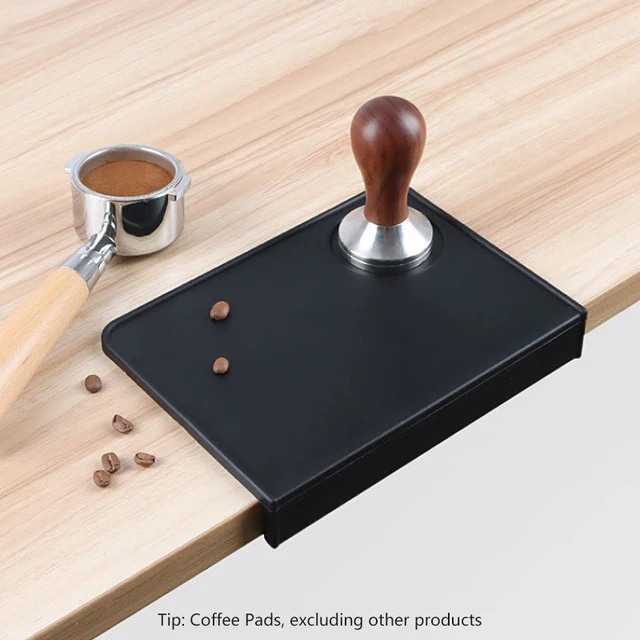 Coffee Tamper Mat Tamping Rest Holder Corner Edge Pad Black Office Bar Shop Silicone Espresso Station