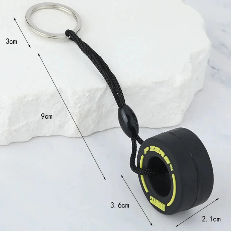 패션 크리에이티브 PVC 타이어 키체인 타이어 키 자동차 개조 자동차 펜던트 타이어 키체인