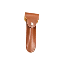 Portable PU Leather Shaving Razor Holder Case (Brown)