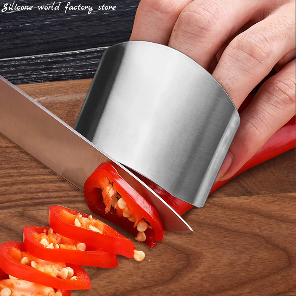 Silicone world Stainless Steel Finger Guard Finger Protector Anti-cut Finger Protection Tool Kitchen Cooking Knives Accessories