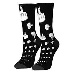 Playful Finger Art Men's Novelty Socks - Streetwear Hip Hop Style Compression Fashion for Casual and Party Vibes (Color 1)