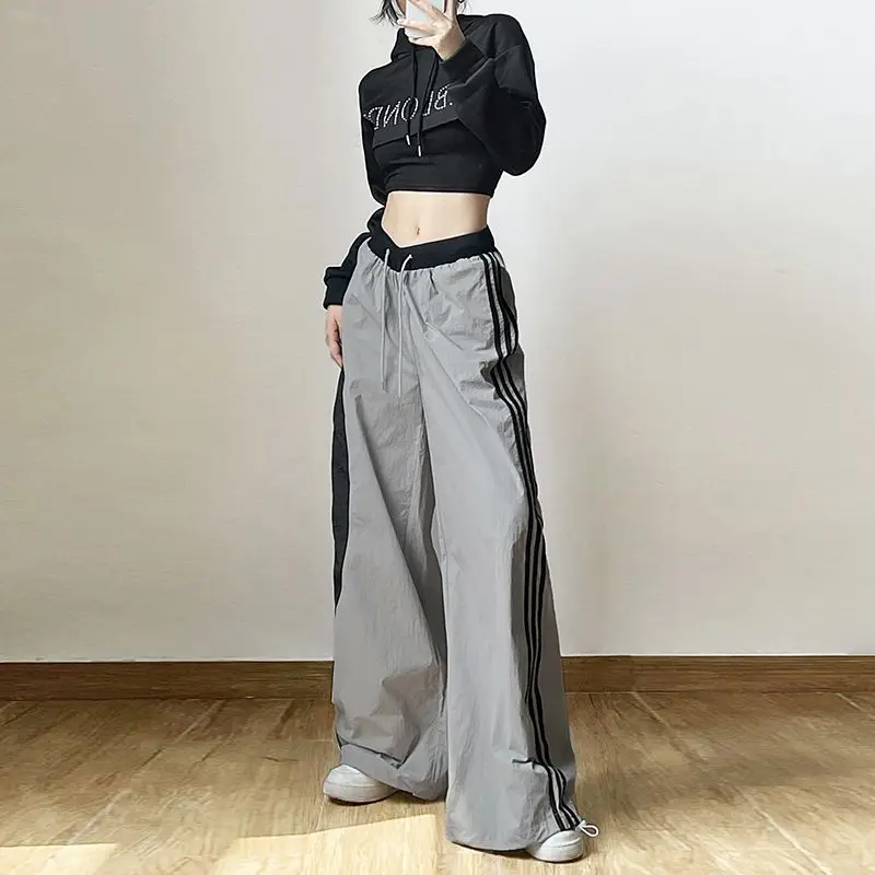 

Y2K Pants Women Streetwear Korean Parachute Track Pants Tech Sweatpants Oversize Wide Leg Joggers Trousers Clothes