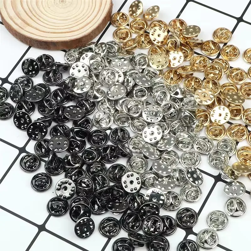 100/200/500Pcs 금속 잠금 핀 다시 브로치 배지 홀더 에나멜 핀에 대 한 나비 걸쇠 DIY 쥬얼리 재료 공예 만들기 ?