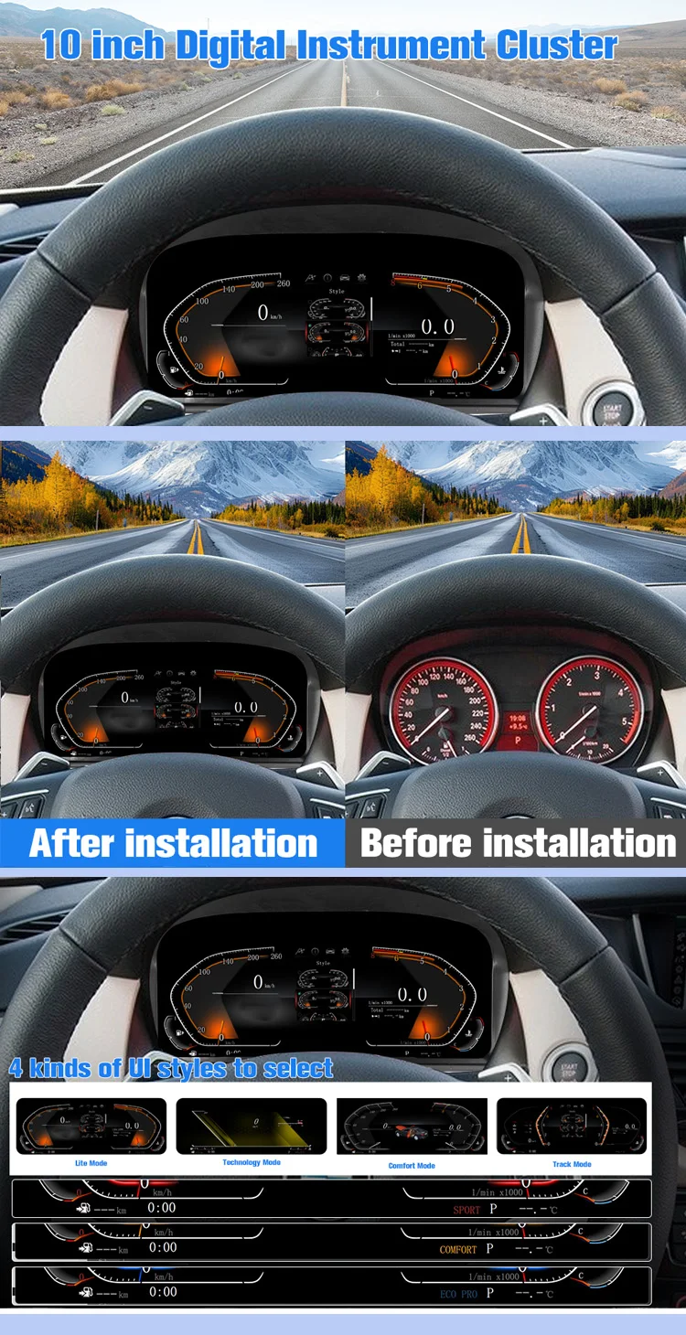 Digital instrument cluster For BMW X1 E84 2006-2015 LCD Speedometer, dashboard,