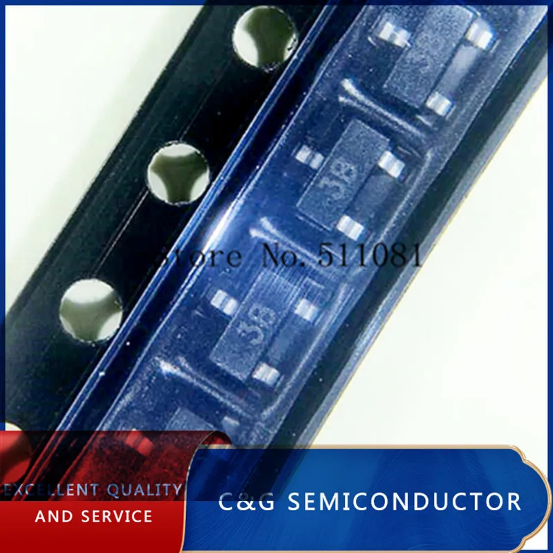 100pcs BC856B BC856 Marking 3B 0.1A 65V SOT-23 PNP Transistor