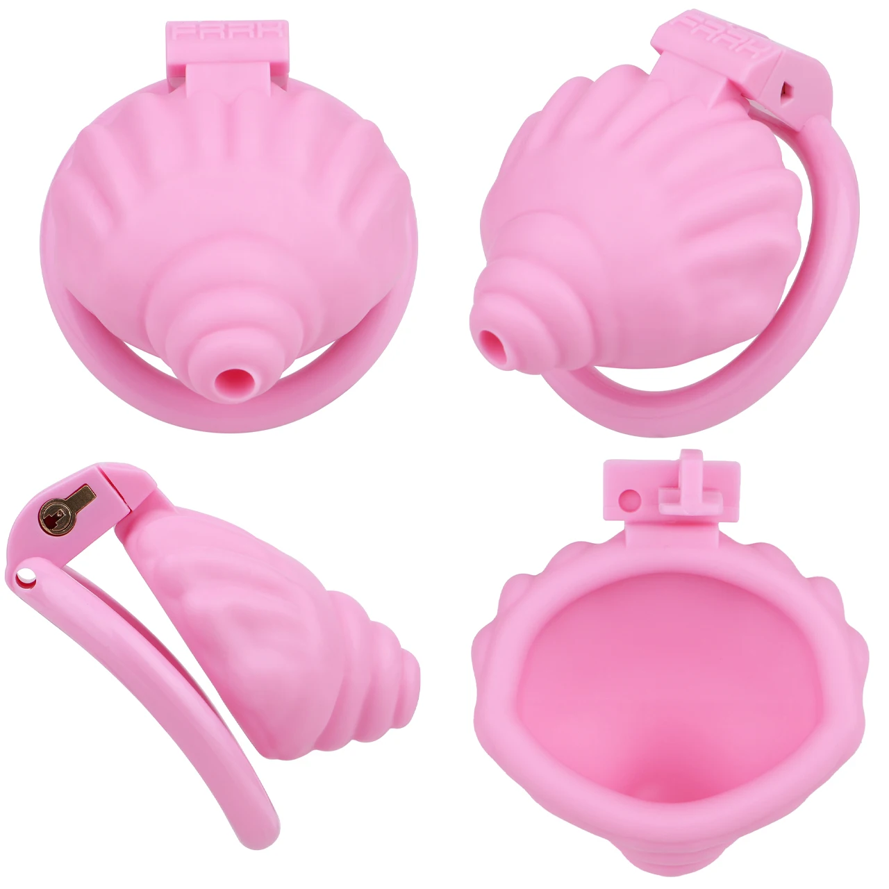 FRRK Sissies Seashell ABS Resin Male Chastity C age Device with Elastic Chastity Belt for Femboy Man 18+ Adult Sex Products Shop