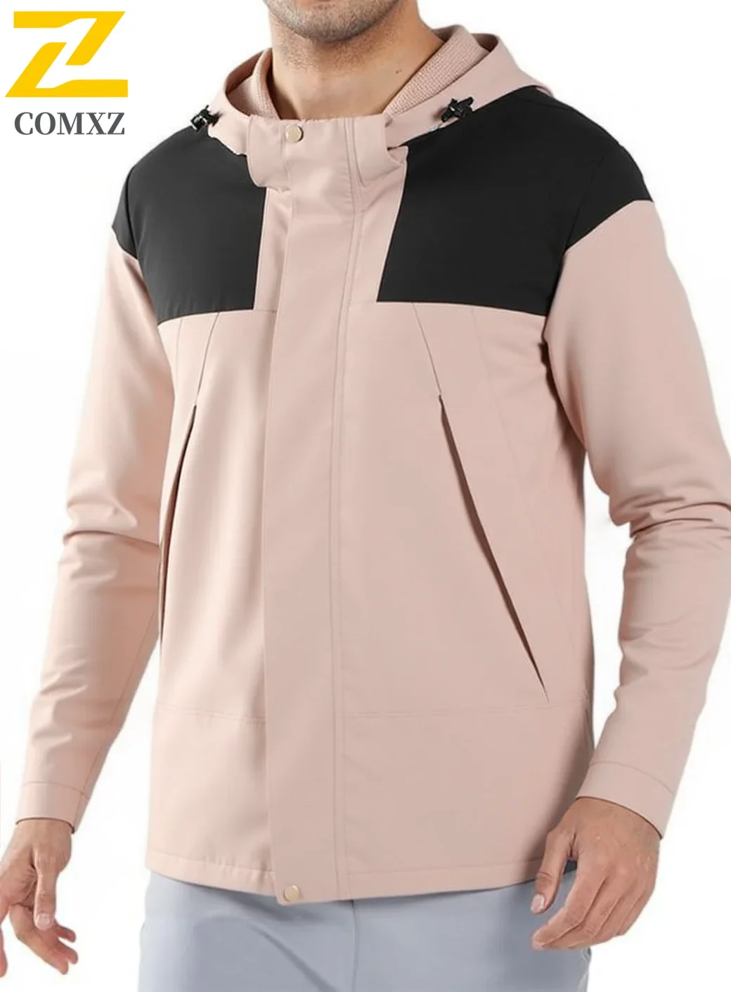 Waterproof Couple Windbreaker Jacket Men Women Lightweight Outdoor Hiking Coat Spring Autumn Fishing Raincoat Detachable Hood