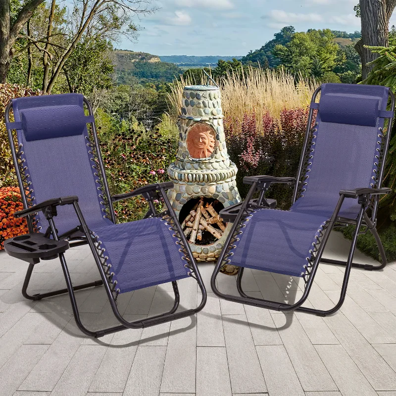 Vineego Zero Gravity Chair Set of 2 Camp Reclining Lounge Chairs Outdoor Lounge Patio Chair with Adjustable Pillow 2 Pack vineego zero gravity chair set of 2 camp reclining lounge chairs outdoor lounge patio chair with adjustable pillow 2 pack