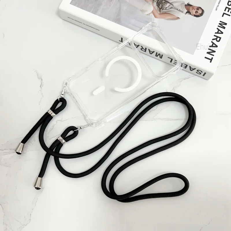 Shockproof Magnetic Crossbody Lanyard Transparent Case