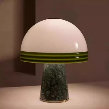 Italian Green Marble Mushroom Desk Lamp 1