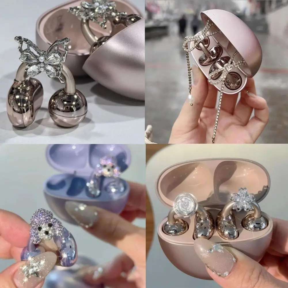 Alloy Rhinestone Earbud Accessories for Men and Women