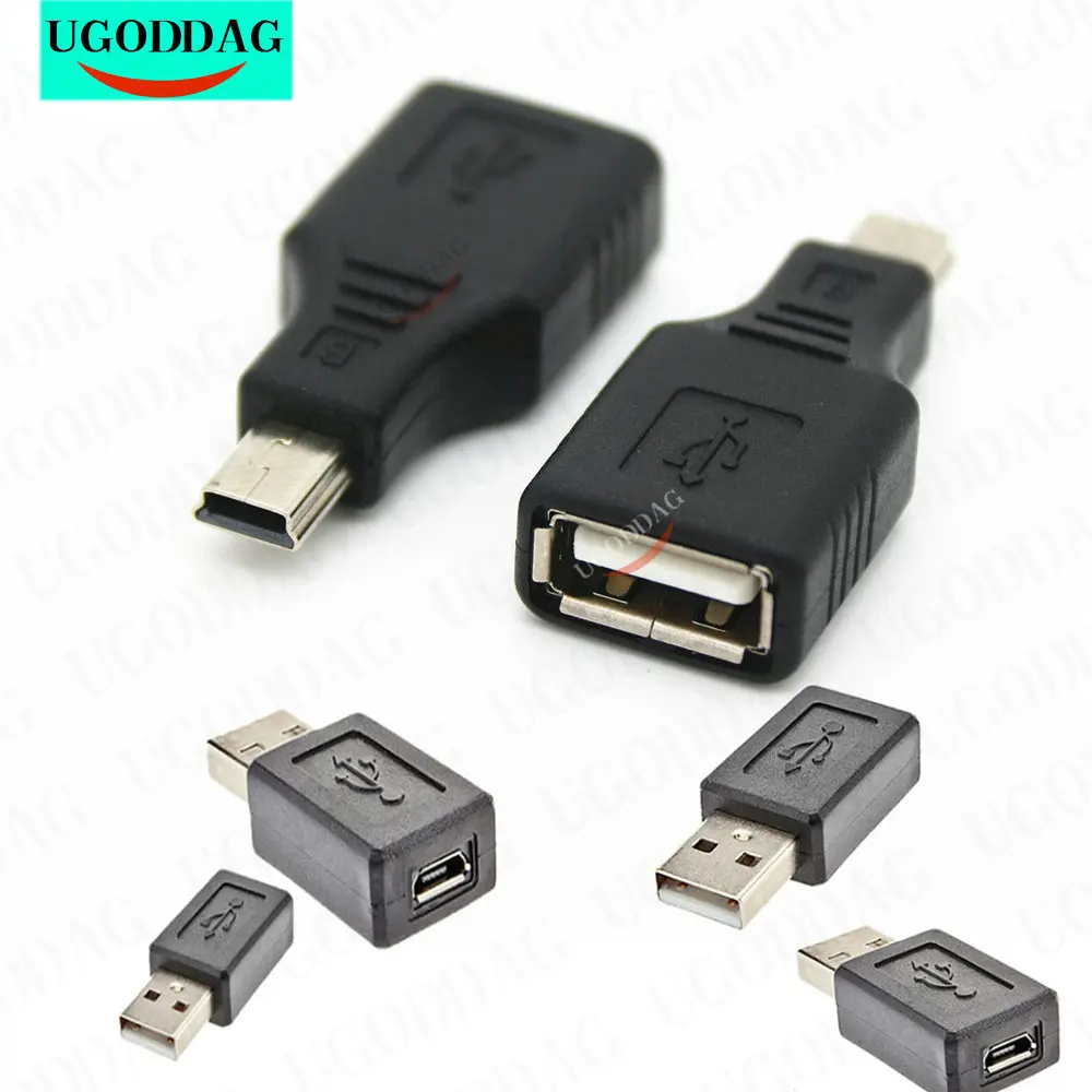 CABLEPELADO Adattatore Mini USB Femmina a MicroUSB Maschio | Convertitore Adattatore USB Micro USB a Mini USB | Femmina a Maschio | Nero | Adatto per telefoni cellulari e MP3 | 1 Unità