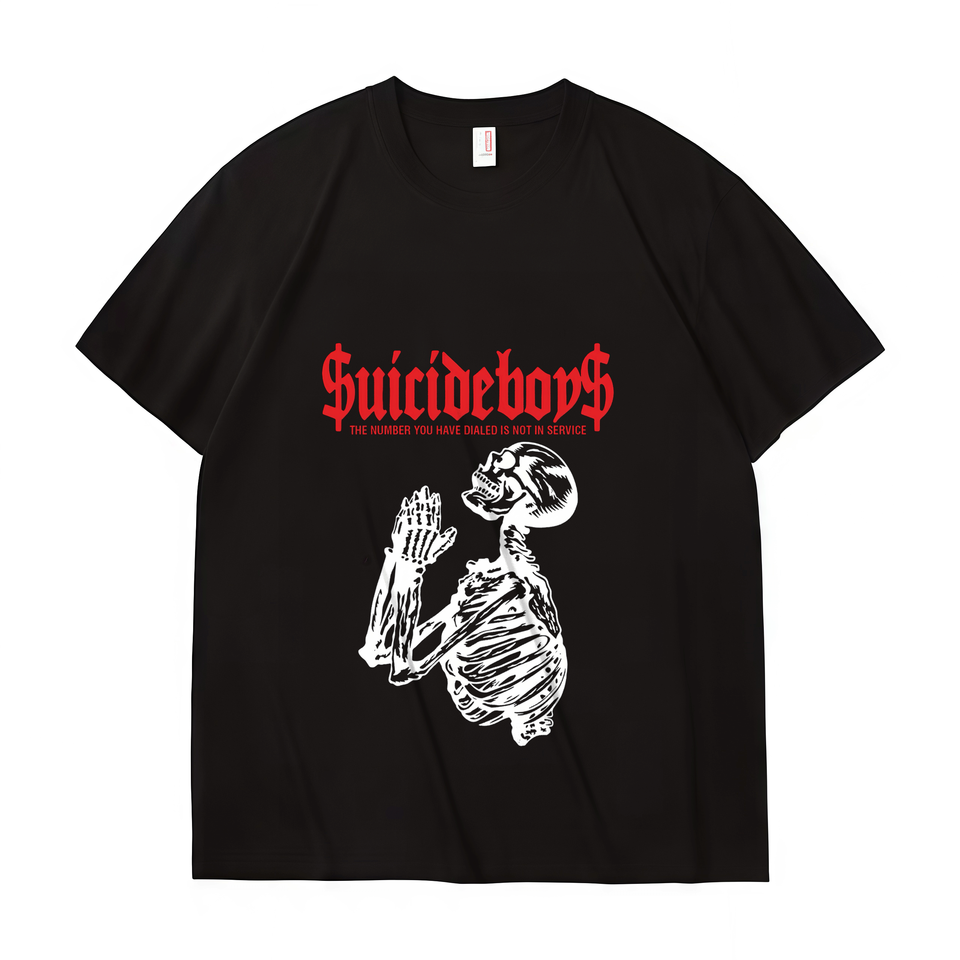 Suicidehops spoof hotline Y2k Original style men's 100% cotton T-shirt crewneck T street wear leisure T 2025 new model