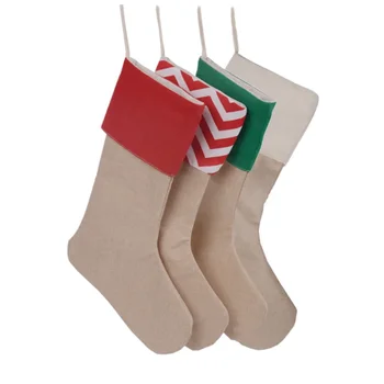 Large Burlap Christmas Stockings Jute Xmas Stocking Plain Fireplace Decor Window Decoration Santa Sacks Christmas Tree Ornaments