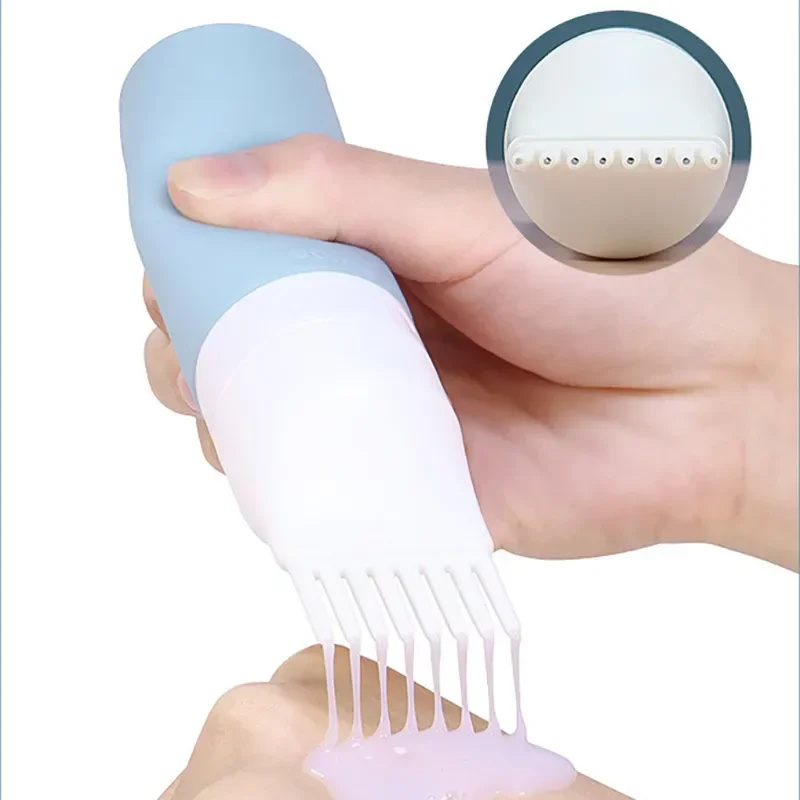 38/60/80ml Multicolor Silicone Hair Dye Refillable Bottle Applicator Comb Dispensing Salon Hair Color Hairdressing Styling Tool