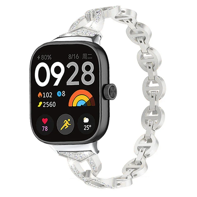 

For Redmi Watch 4 Diamond Metal Strap for Xiaomi redmi watch 4 Smartwatch band for Redmiwatch 4 Wrist Band Replacement Bracelets