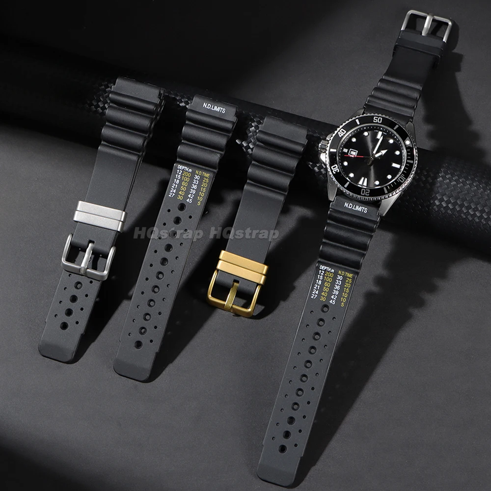 ND Limits Diver Silicone Sport Waterproof Watch Band - Premium Resin Strap