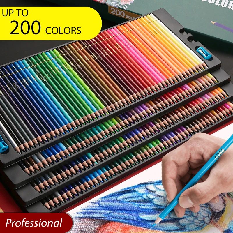 48/72/120/150/200 Colors Professional Colored Pencils Lead Watercolor Pencils Drawing Pencil Set for Art School Supplies professional 12 24 36 48 oily colored pencil wooden kawaii colored lead set school sketch art painting supplies graffiti station